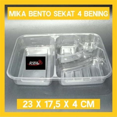 Jual 50Pc Mika Bento Bintang Sekat 4 Bening Kotak Bekal Tempat Nasi