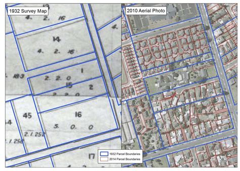 Example of the permanency of property boundaries; comparison of the ...