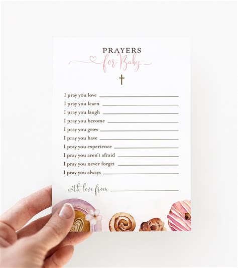 Editable Coffee Prayers for Baby Card Template Printable Pink - Etsy