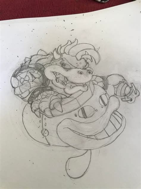 Bowser pencil sketch : Mario