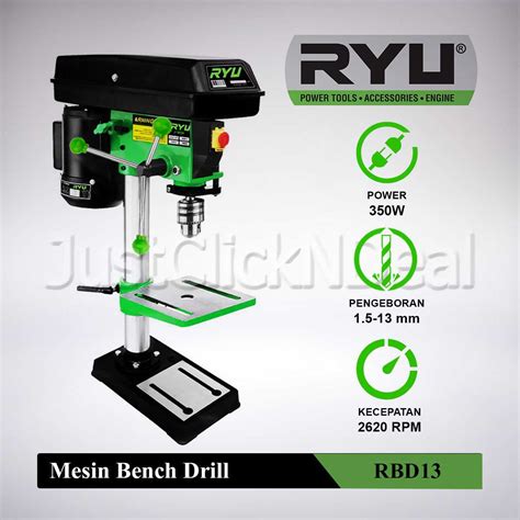 Jual Ryu Mesin Bor Duduk Besi Kayu Bench Drill Press Mm