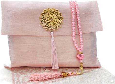 Amazon Muslim Prayer Rug And Beads With Elegant Slub Fabric Bag