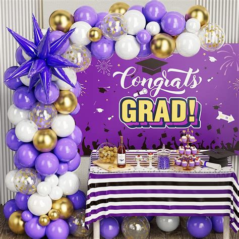 Graduation Party Decorations Class Of 2024 Graduation Party Supplies With Purple