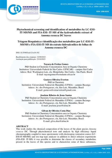 PDF Phytochemical Screening And Identification Of Metabolites By LC