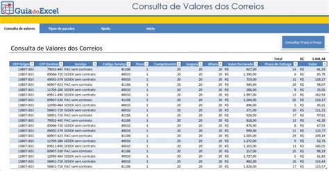 Planilha De Consulta De Prazos E Pre Os Dos Correios Excel Guia Do