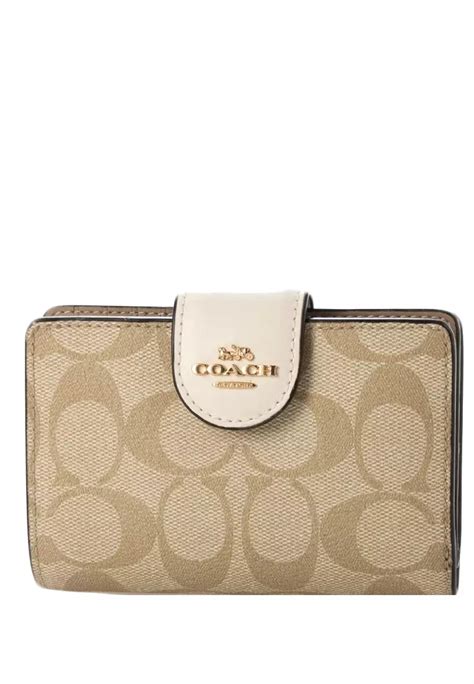 Buy Coach Coach Medium Corner Zip Wallet In Signature Canvas Light