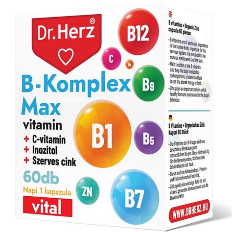 Dr Herz B Komplex Max C Vitamin Inozitol Szerves Cink Kapszula Db