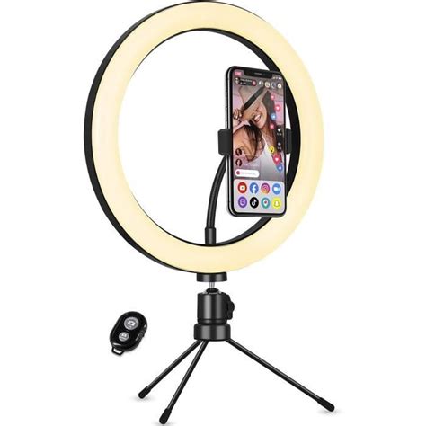 Selfie Kit U T Ring Light Anneau Lumineux Tripod Lampe Led Modes D