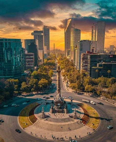 Avenida Reforma Ciudad De Mexico Noche Fotos De Mexico Paisaje Mexico