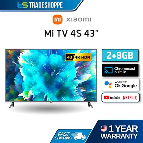 Xiaomi Mi Smart TV 43" Series Android TV 4K Ultra HD LED Display P1 ...