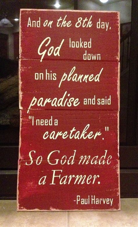 So God Made A Farmer Slatted Wood Sign Paul Harvey Barn Red Wood Sign