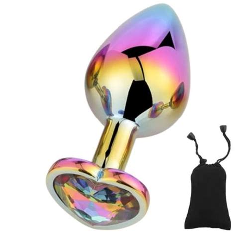 Plug Anal Cm Bijou Intime Rosebud C Ur Arc En Ciel Diamant Avec