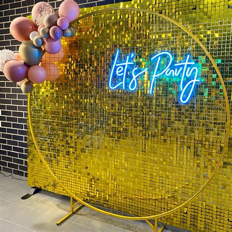 Shimmer Wall And Neon Sign Party Photo Backdrop Shimmer Wall Party