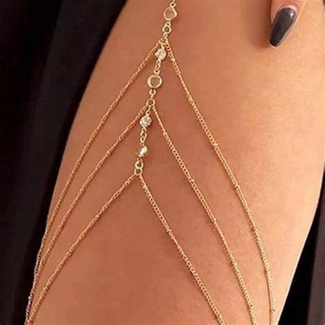 Pc New Multi Chain Leg Chain Gold Plated Sexy Thigh Chain With