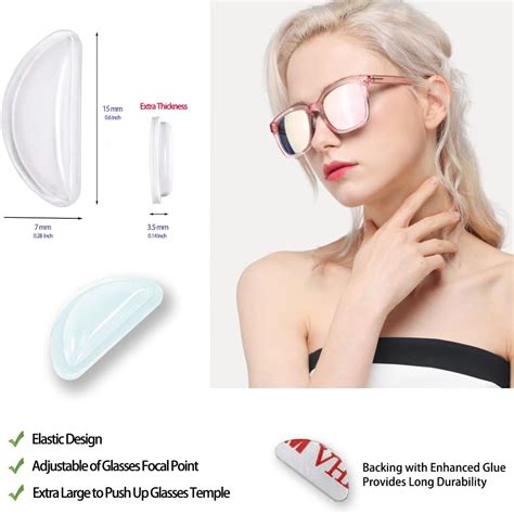 Pipjoy Cushioned Silicone Eyeglass Nose Pads Airbag Design With Enhanced Adhesive Backing