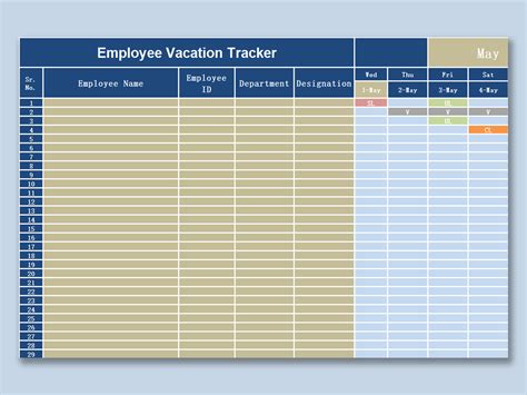 EXCEL of Employee Vacation Tracker.xlsx | WPS Free Templates