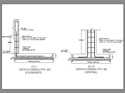 Plano Detalle De Cimentacion Zapata Corrida En Autocad Librer A Cad Hot Sex Picture