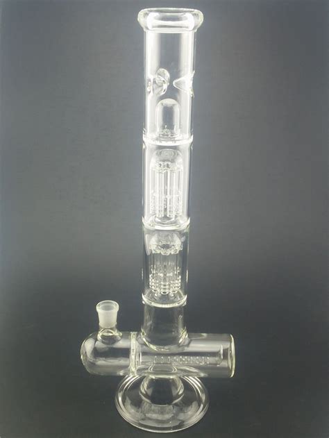 2020 Best Inline Glass Water Pipes Bongs With Arm Trees 47cm Height Glass Bong Straight Tube