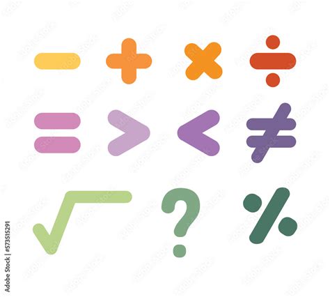 Mathematical Symbols Png Set Of Numbers And Symbols Stock Illustration