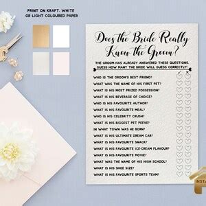 Editable Does The Bride Really Know The Groom Co Ed Bridal Etsy