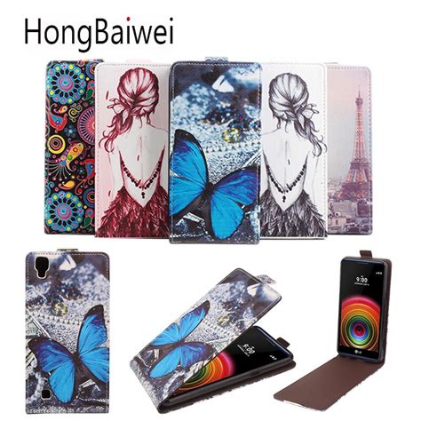 Funda HongBaiwei para funda con alimentación LG x mariposa flor Torre