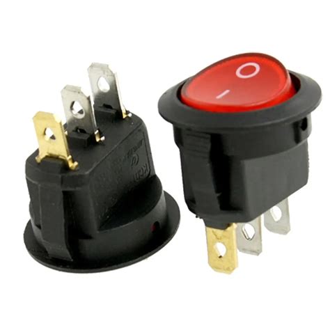 Promotion Pcs Red Light On Off Spst Round Rocker Switch A V A