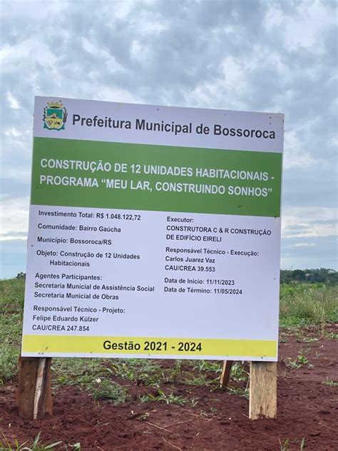 Programa Habitacional De Bossoroca Tem Inscri Es Abertas R Dio S O