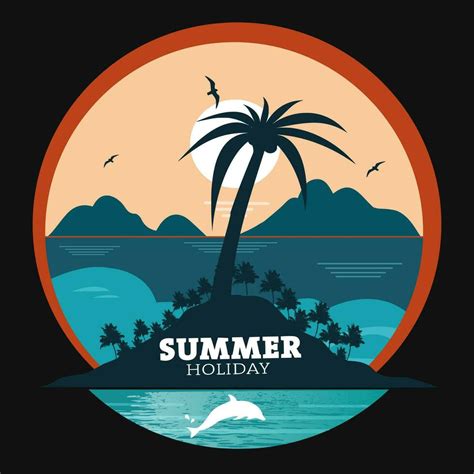 sunset beach illustration vector design 27240937 Vector Art at Vecteezy