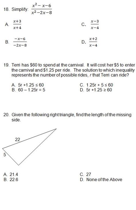 Algebra Practice Test