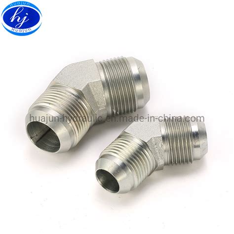 Hydraulic Adapter Tube Fitting 45 Degree Elbow Jic Male 74 Degree Cone