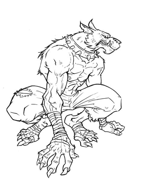 Coloriage Loup Garou à imprimer sur ColoriageEnfant