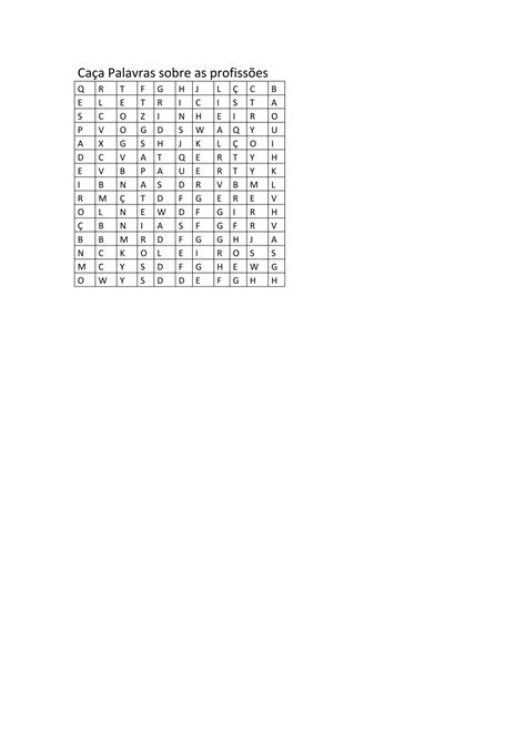 Ca A Palavras Sobre As Profiss Es Pdf