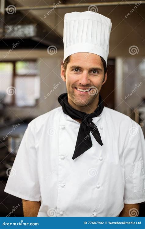 Portrait Of Smiling Chef Stock Photo Image Of Caucasian 77687902