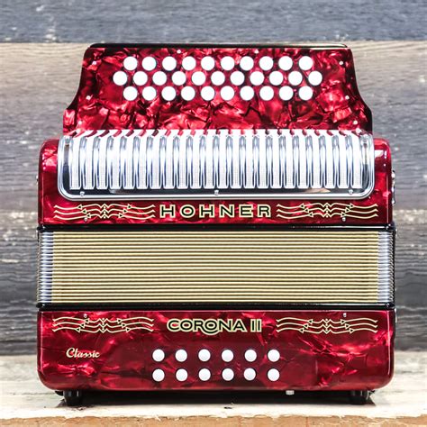 Hohner Corona Ii Classic Gcf 3 Rows 12 Bass 31 Buttons Red Reverb