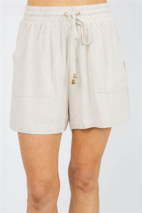 Dalmatian Linen Shorts Oatmeal SALE The Blue Door Boutique