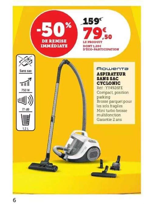 Promo Aspirateur Sans Sac Cyclonic Rowenta Chez Hyper U Icatalogue Fr