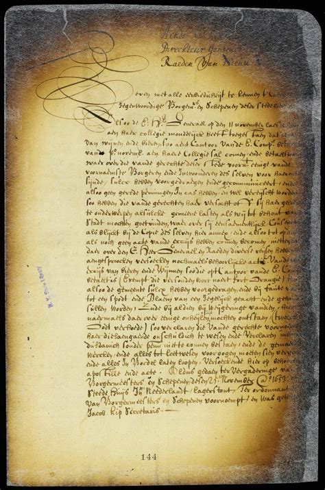 Document Petition Of The Burgomasters And Schepens Of New Amsterdam