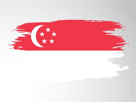 Singapore vector flag painted with a brush 20919114 Vector Art at Vecteezy