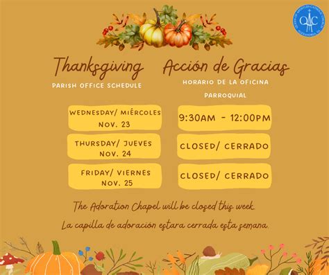 Church Office Closed Thanksgiving