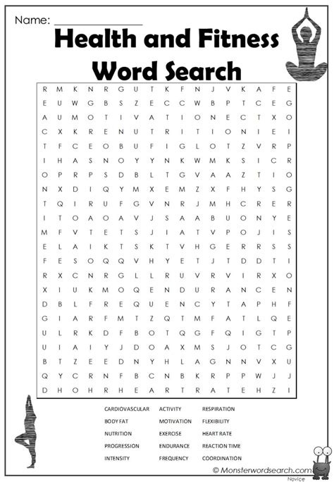 Fitness Word Search Printable Printable Word Searches