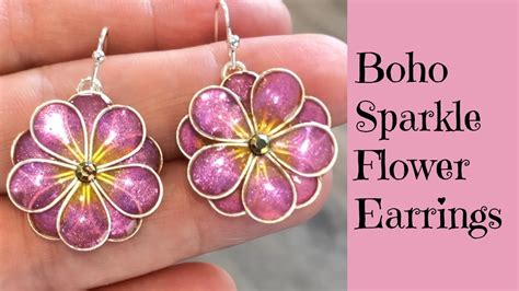 Creating Uv Resin Sparkle Flower Earrings Jewelry Diy Uv Resin Tutorial