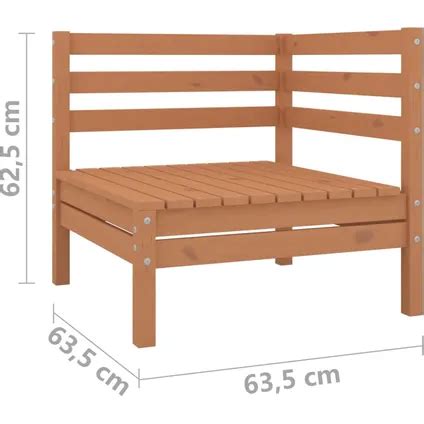 Vidaxl Canap S D Angle De Jardin Pcs Marron Miel Bois De Pin Massif