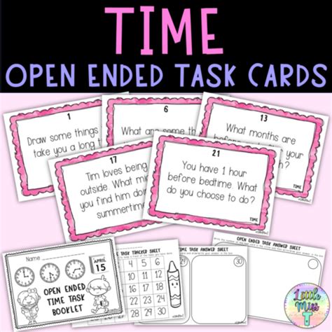 Telling Time Task Cards Open Ended Math Questions Months Seasons