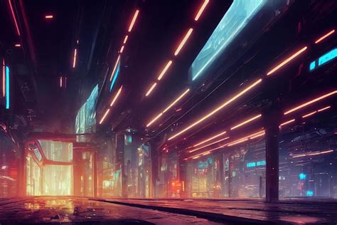 Fundo Colorido Da Cidade Do Metaverso Cyberpunk Arte Conceitual Pintura