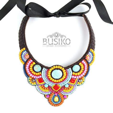 African Jewelry For Women Bead Embroidered Bib Necklaces Fashion