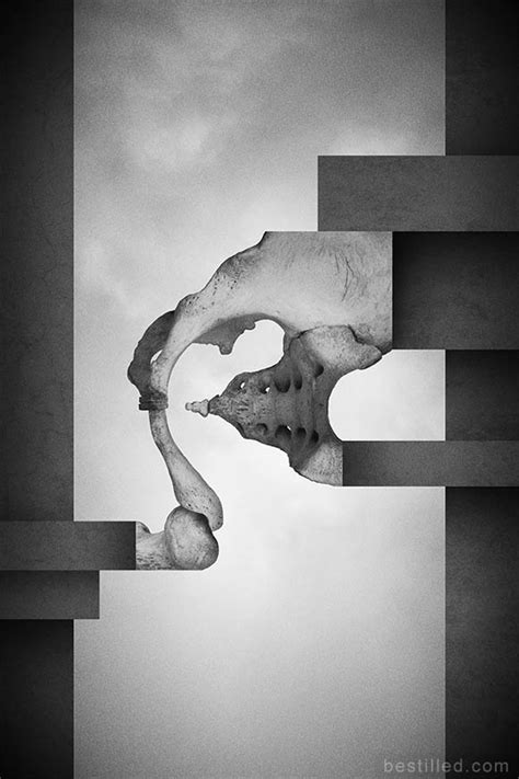 Geometric Abstract Surreal Bone Art With Sky by J. Westrupp · Bestilled