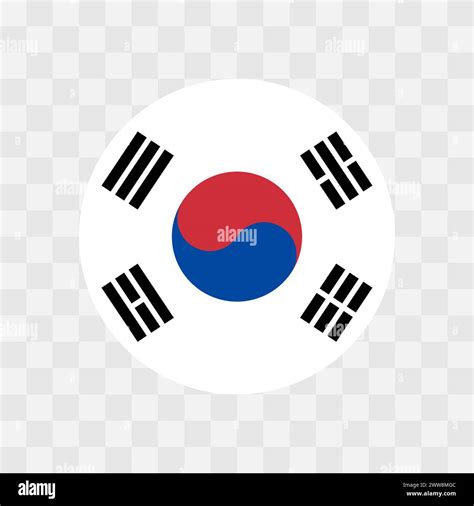 South Korea Flag Circle Vector Flag Isolated On Checkerboard