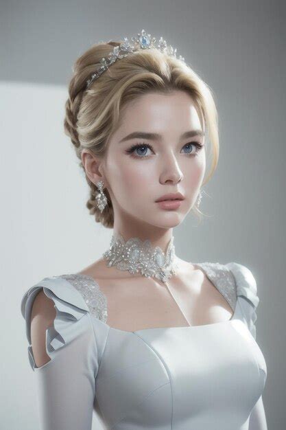 Blonde Woman Wearing White Costume Premium Ai Generated Image