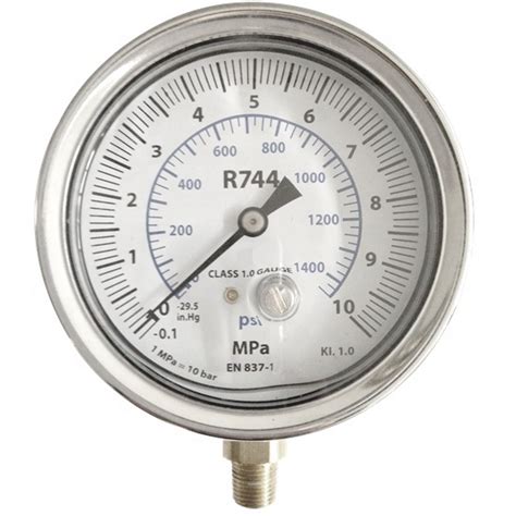 63mm R744 Co2 Liquid Filled Freon Refrigeration Pressure Gauge With