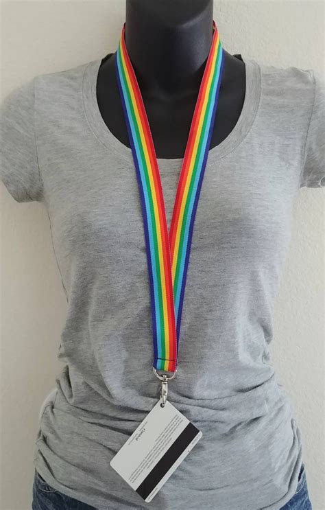 Rainbow Pride Lanyard Lgbtq Flag Ribbon Lanyard Gay Pride Id Etsy